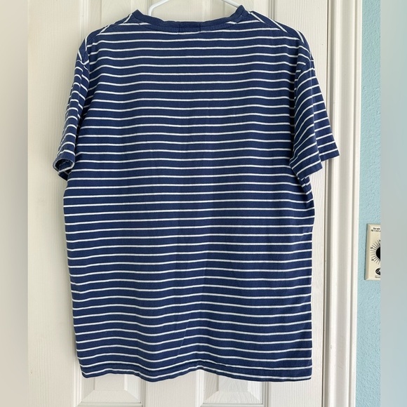 Polo by Ralph Lauren men's navy/white pocket striped s/s v-neck t-shirt size M - Picture 3 of 8